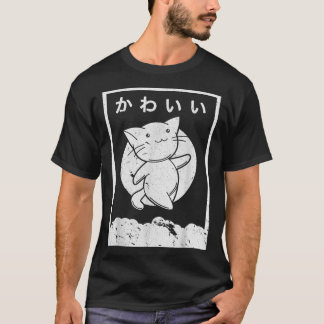Kawaii Cat Shirt. Retro Style Anime T-Shirt