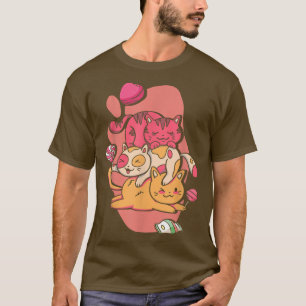 Kawaii Cats Kitten Lollipop Japanese Art T-Shirt