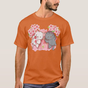 Kawaii Cats under Cherry Blossom Trees Japanese Sa T-Shirt