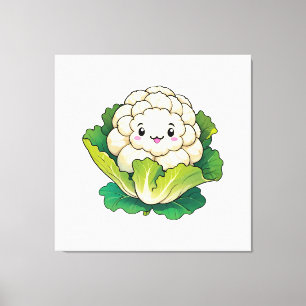 Kawaii Cauliflower Canvas Print