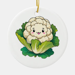 Kawaii Cauliflower Ceramic Tree Decoration