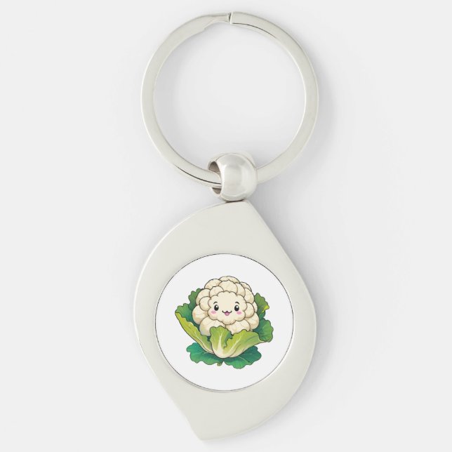 Kawaii Cauliflower Key Ring (Front)
