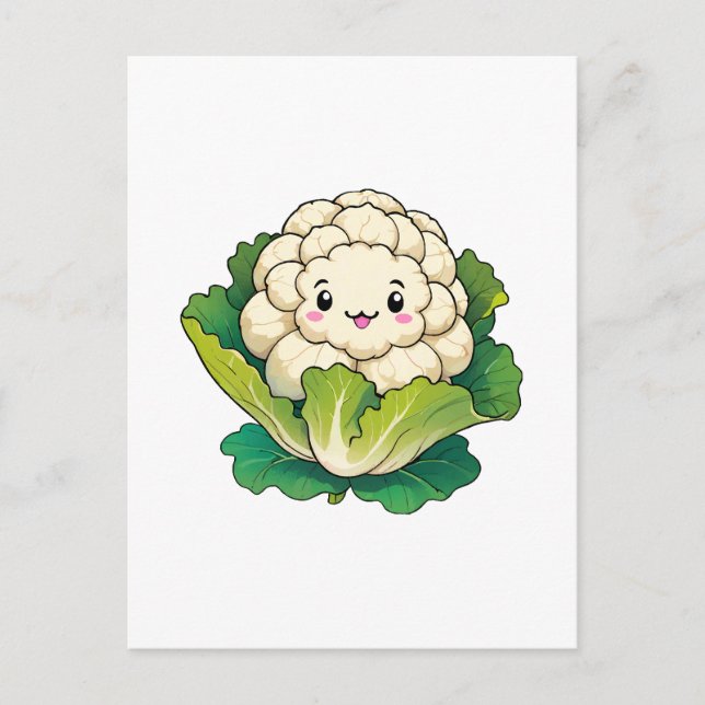 Kawaii Cauliflower Postcard (Front)