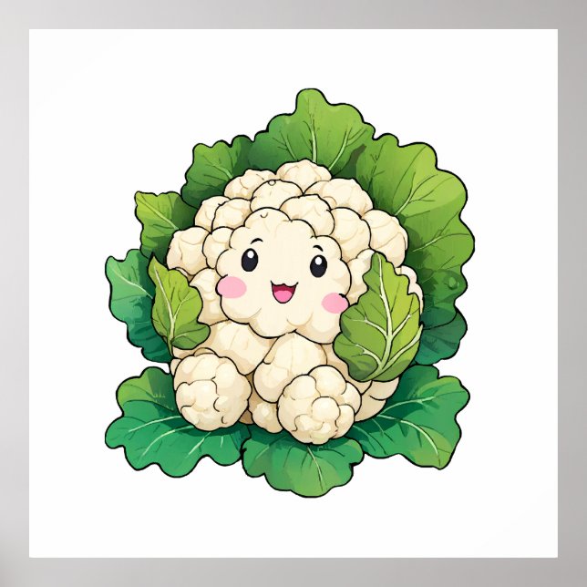 Kawaii Cauliflower Poster (Front)