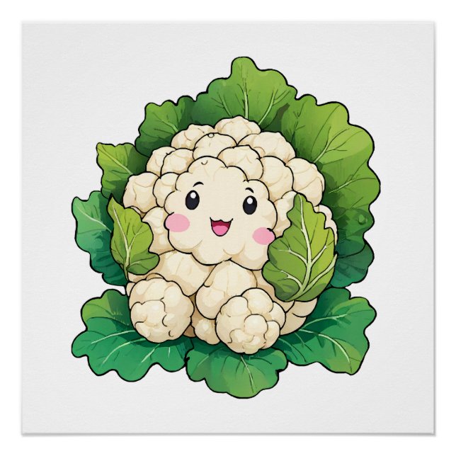 Kawaii Cauliflower Poster (Front)