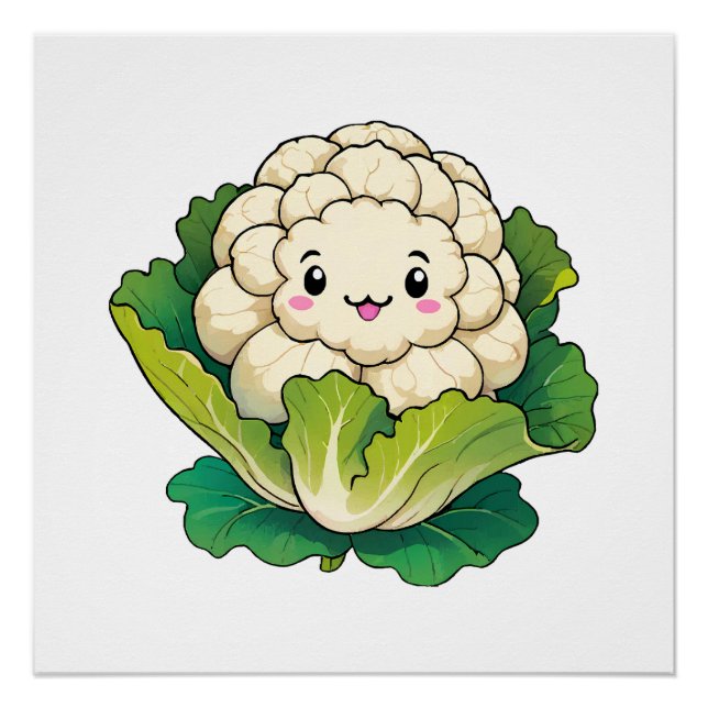 Kawaii Cauliflower Poster (Front)