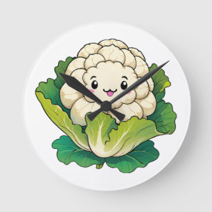 Kawaii Cauliflower Round Clock