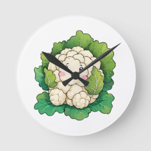 Kawaii Cauliflower Round Clock