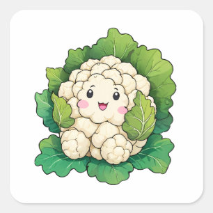 Kawaii Cauliflower Square Sticker