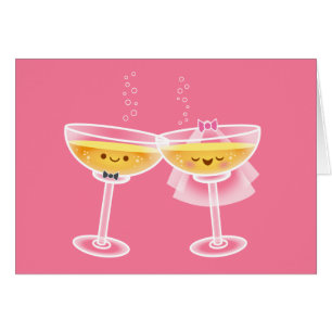 Kawaii Champagne Card