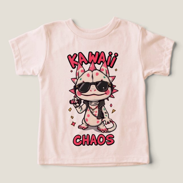 Kawaii Chaos Cool Axolotl Sunglasses LeatherJacket (Design Front)