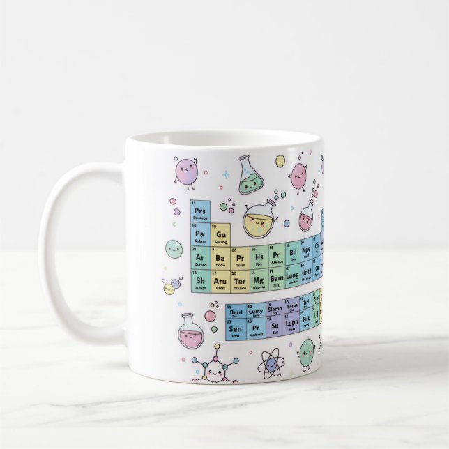 Kawaii Chemistry Periodic Table Mug | Cute Science (Left)