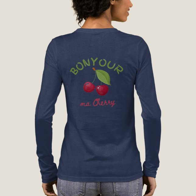 Kawaii Cherry Illustration Tri-Blend Shirt (Back)