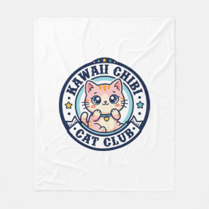 Kawaii Chibi Cat Cat Mum Gift Idea - Kawaii Chibi Fleece Blanket