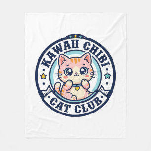 Kawaii Chibi Cat Cat Mum Gift Idea - Kawaii Chibi Fleece Blanket