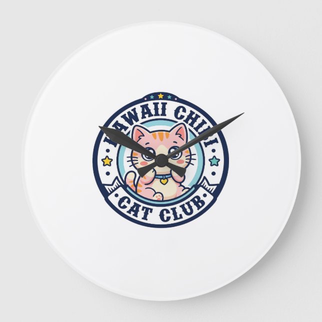 Kawaii Chibi Cat Cat Mum Gift Idea - Kawaii Chibi  Large Clock (Front)