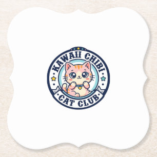 Kawaii Chibi Cat Cat Mum Gift Idea - Kawaii Chibi Paper Coaster