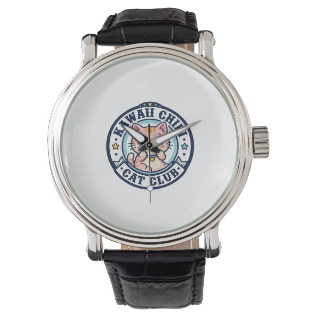Kawaii Chibi Cat Cat Mum Gift Idea - Kawaii Chibi  Watch (Front)