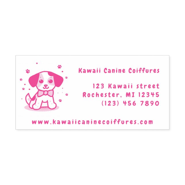 Kawaii/ chibi dog shipping self-inking stamp (Design)
