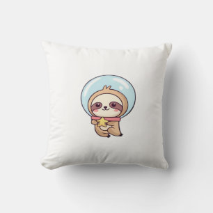 Kawaii Chibi Sloth Astronaut � Cute Space Sloth Ca Cushion