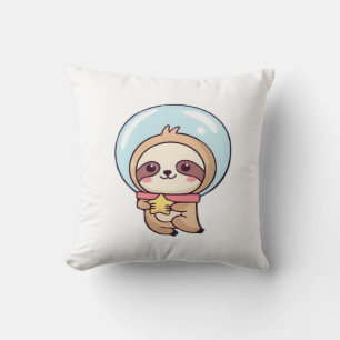 Kawaii Chibi Sloth Astronaut � Cute Space Sloth Ca Cushion