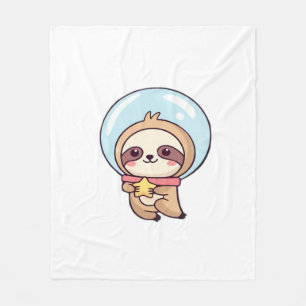 Kawaii Chibi Sloth Astronaut � Cute Space Sloth Ca Fleece Blanket