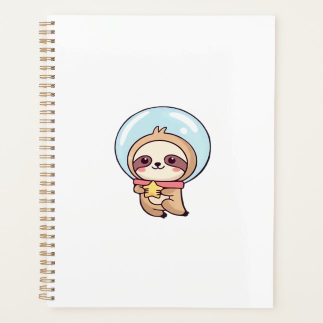 Kawaii Chibi Sloth Astronaut � Cute Space Sloth Ca Planner (Front)