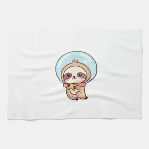Kawaii Chibi Sloth Astronaut � Cute Space Sloth Ca Tea Towel