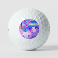 Kawaii Chibi Sparklecore Girl with Rainbow Puppy