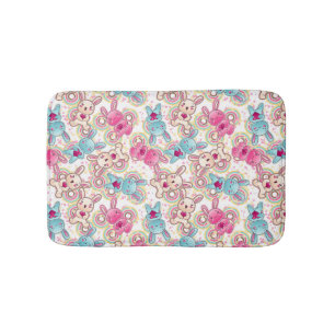 Kawaii Child Pattern with Cute Doodles 2 Bath Mat