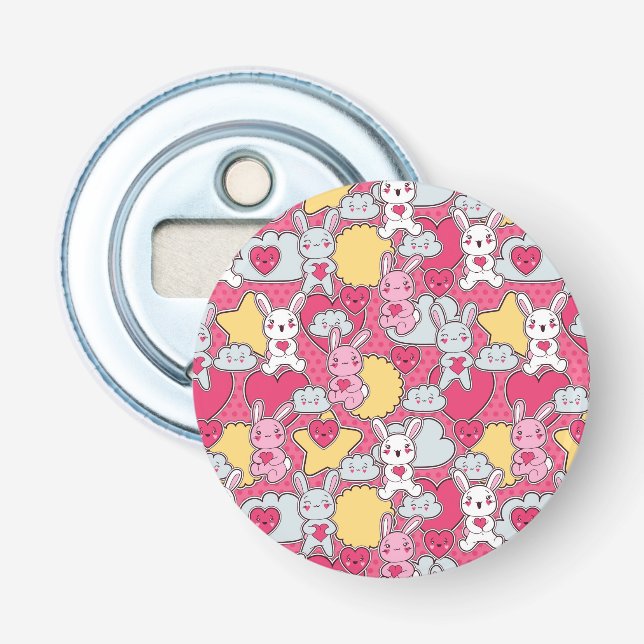 Kawaii Child Pattern with Cute Doodles 2 Bottle Opener (Front)