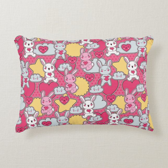 Kawaii Child Pattern with Cute Doodles 2 Decorative Cushion (Front)