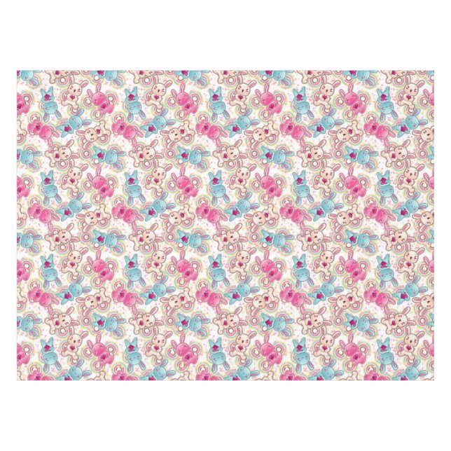 Kawaii Child Pattern with Cute Doodles 2 Tablecloth (Front (Horizontal))