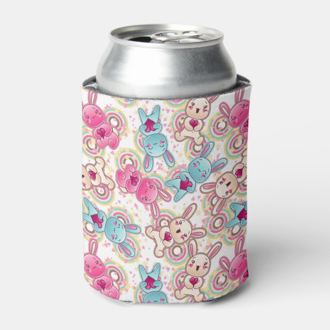 Kawaii Child Pattern with Cute Doodles Can Cooler (Can Front)
