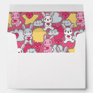 Kawaii Child Pattern with Cute Doodles Envelope
