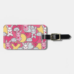 Kawaii Child Pattern with Cute Doodles Luggage Tag