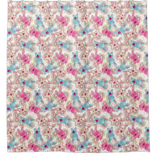 Kawaii Child Pattern with Cute Doodles Shower Curtain