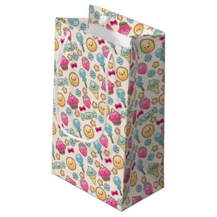 Kawaii child pattern with cute doodles small gift bag