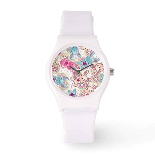 Kawaii Child Pattern with Cute Doodles Watch (Front)
