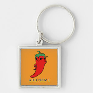 Kawaii Chilli Pepper Diva Custom Key Ring