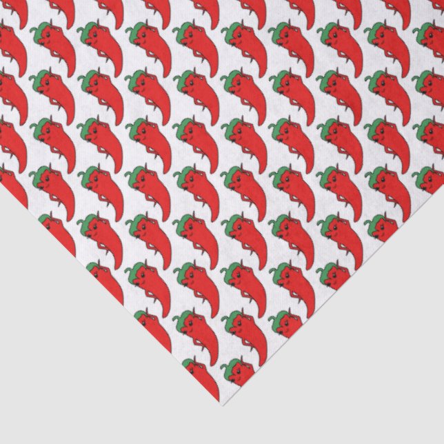 Kawaii Chilli Pepper Drawing Pattern Tissue Paper (Detail)