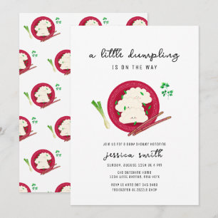 Kawaii Chinses Dumpling Veggie Baby Shower  Invitation
