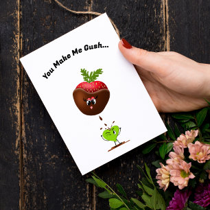 Kawaii Chocolate Covered Strawberry And Candy Holiday Card