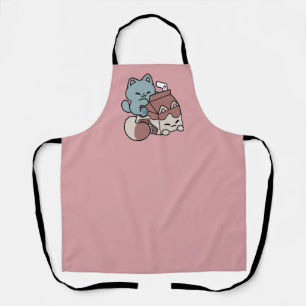 Kawaii Chocolate Milk Cat – Cozy Drink & Cuteness Apron