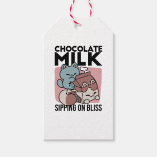 Kawaii Chocolate Milk Cat – Cozy Drink & Cuteness  Gift Tags