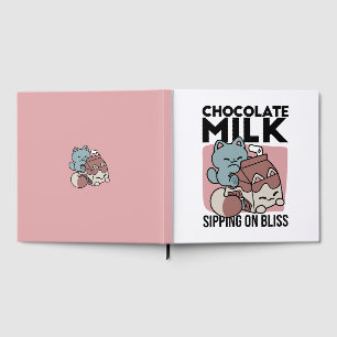 Kawaii Chocolate Milk Cat – Cozy Drink & Cuteness Guest Book