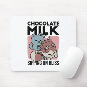 Kawaii Chocolate Milk Cat – Cozy Drink & Cuteness Mouse Pad