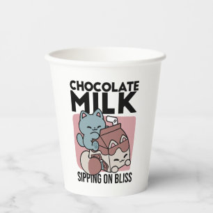 Kawaii Chocolate Milk Cat – Cozy Drink & Cuteness  Paper Cups
