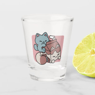 Kawaii Chocolate Milk Cat – Cozy Drink & Cuteness  Shot Glass