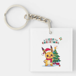 Kawaii Christmas Character  Holiday Art for Anime  Key Ring